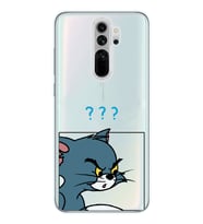 Redmi Note 8 Pro Uyumlu Tom ve Jerry Tasarımlı Şeffaf Telefon Kılıfı
