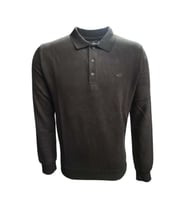 Rey Polo R02705 Erkek Basic Selanik Polo Yaka Sweatshirt - Rey Polo - Mavi (Kahverengi)