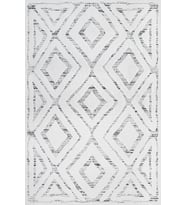 Dijital Kaymaz Yıkanabilir Beyaz Geometrik Salon Halısı Mutfak Halısı Koridor Halısı Yolluk 18559