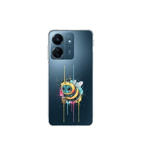 Redmi 13C ile uyumlu Splash arı tasarımlı şeffaf silikon kılıf