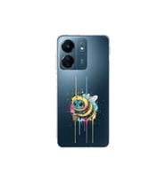 Redmi 13C ile uyumlu Splash arı tasarımlı şeffaf silikon kılıf