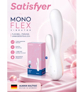 Mono Flex White Serbest Kullanıma Uygun Telefon Kontrol Rabbit Vibratör