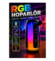 RGB LED Işıklı Bluetooth Hoparlör Kablosuz Taşınabilir Müzik Çalar USB TF Kart AUX Destekli