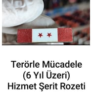 Terörle Mücadele Hizmet Şerit Rozeti Iki Yıldız (6 Yıl Üzeri Görev Yapmış) (Çok Renkli)