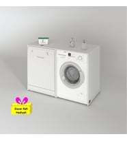 Kenzlife çamaşır&kurutma&bulaşık makinesi dolabı naumkare byz 90*140*60 arkalıksız + tekli duvar rafı hediyeli (Karışık)