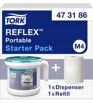Tork Reflex Taşınabilir İçten Çekmeli Dispenser Sistemi + 1 Adet İçten Çekmeli Rulo Havlu (473186)
