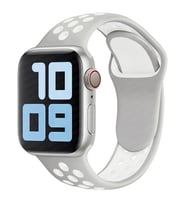 Apple Watch 10/11 42mm-38/40/41mm Kordon Delikli Spor Kordon 2/3/4/5/6/se/7/8/9 (Gri-Beyaz)