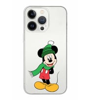 Apple iPhone 13 Pro Uyumlu Kapak Mickey Mouse Tasarımlı Şeffaf Silikon Kılıf