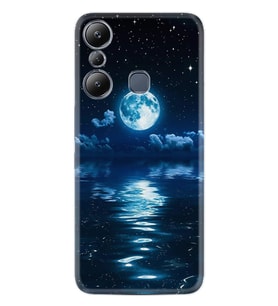 Infınix Hot 20i Kılıf Resimli Desenli Baskılı Silikon Night Moon 1133