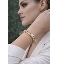 Taş Kilit Detaylı Gold Zincir Bileklik