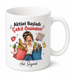 Market Aktüel Kovalayan Anne Fırsat Avcısı Kupa Bardak Hediye