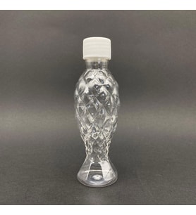 100 cc Balıksırtı Şişe  - Beyaz Kapaklı- Kapaklı Plastik Şişe x 10 Adet