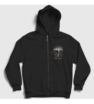 Presmono Unisex Siyah Gg Mgla Fermuarlı Kapüşonlu Sweatshirt 379860tt