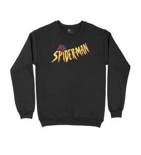 Spiderman Logolu Siyah Sweatshirt