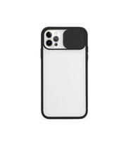 Ally Iphone 12 Pro 6.1 Kamera Koruyucu Sürgülü Şeffaf Kılıf Siyah (Altın / Dore)