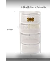 4 Katlı Sebzelik Açılır Metal Patates Soğan Sepeti Paslanmaz Meyvelik Organizer Sepet Beyaz