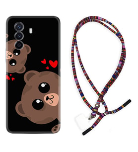 Huawei Nova Y70 Y90 Nova 9 SE  Kılıf Boyun Asklı Rasta Silikon Love Animals 1780