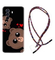 Huawei Nova Y70 Y90 Nova 9 SE  Kılıf Boyun Asklı Rasta Silikon Love Animals 1780