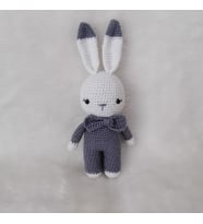 Gri Miniş Tavşan Uyku Arkadaşı Amigurumi Organik Oyuncak