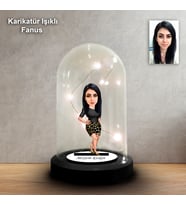 KİŞİYE ÖZEL KADIN TASARIMLI IŞIKLI KARİKATÜR FANUS BİBLO FN173