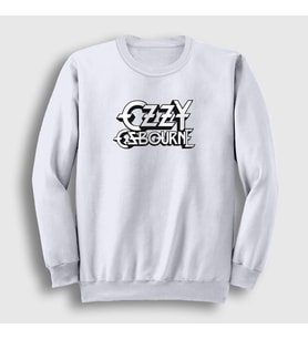 Presmono Unisex Beyaz Logo Ozzy Osbourne Sweatshirt 39485tt (Beyaz)