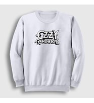 Presmono Unisex Beyaz Logo Ozzy Osbourne Sweatshirt 39485tt (Beyaz)