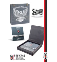 Beşiktaş Orijinal Lisanslı 3'lü Siyah Beyaz Silikon Bileklik Ahşap Kutulu (Beyaz-Siyah)