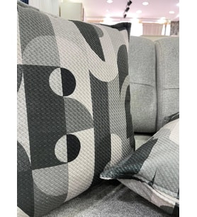NIVEMESHOME GEOMETRİK GRİ-SİYAH DESENLİ 45X45 KIRLENT KILIFI