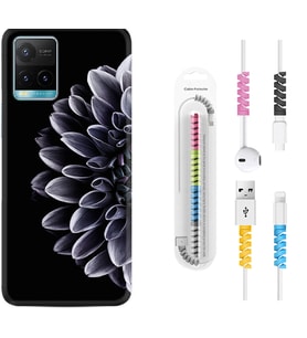 Vivo Y11S Y21S Y20 Y20S Y70 Kılıf Kablo Koruma Spiral Silikon Çiçekler 1639