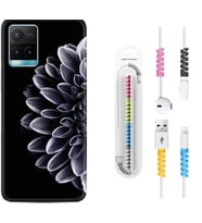 Vivo Y11S Y21S Y20 Y20S Y70 Kılıf Kablo Koruma Spiral Silikon Çiçekler 1639