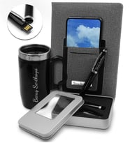 Kişiye Özel Çelik Bardak Termos & Kişiye Özel USB Kalem &  Kişiye Özel Plakalı Cep Telefonu Bölmeli Defter Hediye Seti
