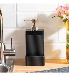 Perotti 13139 Lisbone Süngerlik Hazneli Banyo ve Mutfak Sıvı Sabunluk 550ML Siyah