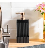 Perotti 13139 Lisbone Süngerlik Hazneli Banyo ve Mutfak Sıvı Sabunluk 550ML Siyah