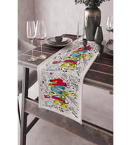 Çok Renkli Pop Art Premium Masa Örtüsü Runner RNR030