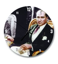 Cakatablo Mustafa Kemal Atatürk Kahve İçerken Duvar Saati