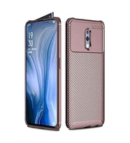 Oppo Reno Karbon Desenli Negro Silikon Kılıf (Kahverengi)