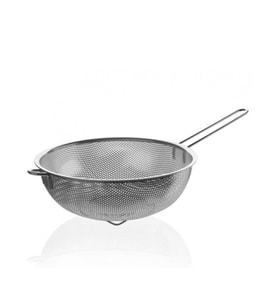 Balsa Saplı Çelik Kevgir Süzgeç 26cm (Gri)
