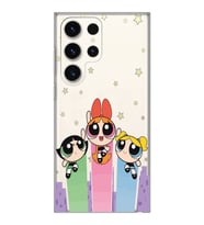 Samsung Galaxy S24 ULTRA Uyumlu Powerpuff Girls Desenli Şeffaf Telefon Kılıfı