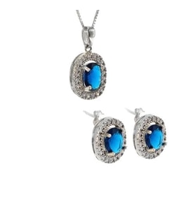 Safir Taşlı SET (Gümüş)