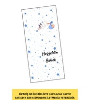 25 Adet Mavi Leylek  - Makrome Kartı İstediğin Yazı Yazılır - Hediye Kartı - (Kahverengi)