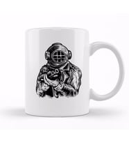 Diver Soldier Kupa Bardak Porselen