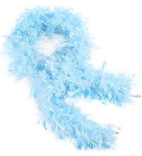 Açık Mavi Renk Kabarık Kalın Otriş Boa Tüy 6 cm Genişlik 180-200 cm Uzunluk