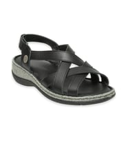Mammamia D25ys-2865 Kadın Hakiki Deri Comfort Sandalet (Siyah)