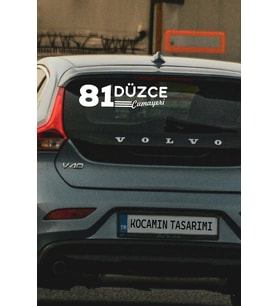81 Düzce Cumayeri Plaka Kodlu Beyaz Araç Sticker Cumayeri İlçe Yazılı Düzce Özel Tasarım 40x8 cm Şehir ve İlçe Temalı Kaliteli Sticker
