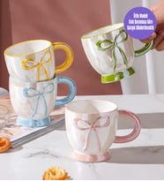 Pastel Fiyonk Temalı Seramik Kupa