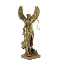 Dekoratif Kanatlı Themis Adalet Kadını Heykeli Biblo 40*17 Cm
