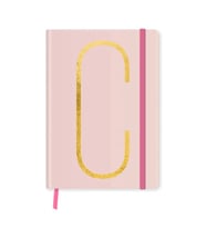 DEFFTER FABOOKS MONOGRAM HARF BASKILI LASTİKLİ SERT KAPAK ÇİZGİLİ DEFTER 168 SYF - C