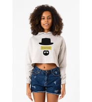 Breaking Bad Yellow Say My Name Head Beyaz Kırçıllı Kadın Crop Kapşonlu