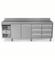 Electrolux Professional Endüstriyel Soğutmalı Tezgah, Sırtlı, "heavy Duty", Aısı304, -2°/+10°c, Dijital, Tropikal - 590 Lt, 2 Kapılı + 6x? Çekmeceli EH4H3AACC