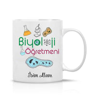 Biyoloji Öğretmeni Tasarım İsim Yazılı Hediye Çay Kahve Kupa Bardak-Öğretmenler1